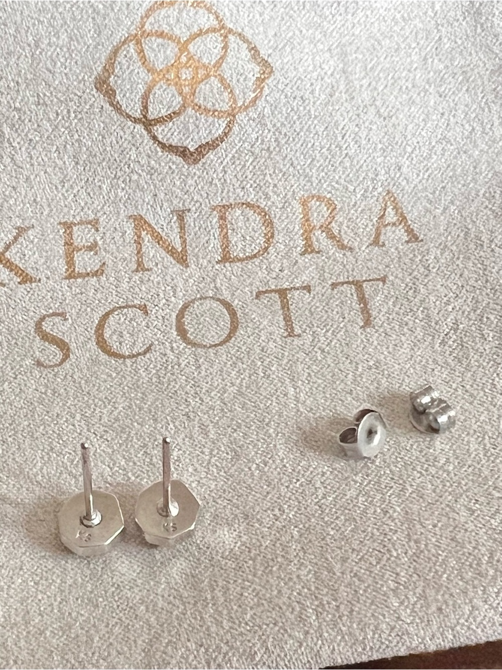 Kendra Scott Nola Stud Earrings Platinum Druzy - Picture 11 of 12